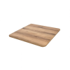 Super-Seat | Vierkante houten tafel met cognackleurig blad en afgeronde hoeken, lichtbruin op witte achtergrond. | Horecameubilair