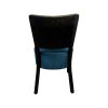 Super-Seat | Houten horecastoel met zwarte rugleuning en poten, cognac zitting, witte achtergrond. | Horecameubilair