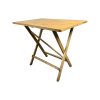 Super-Seat | Rechthoekige houten vouwtafel met gekruiste poten, lichtbruin, op witte achtergrond. | Horecameubilair