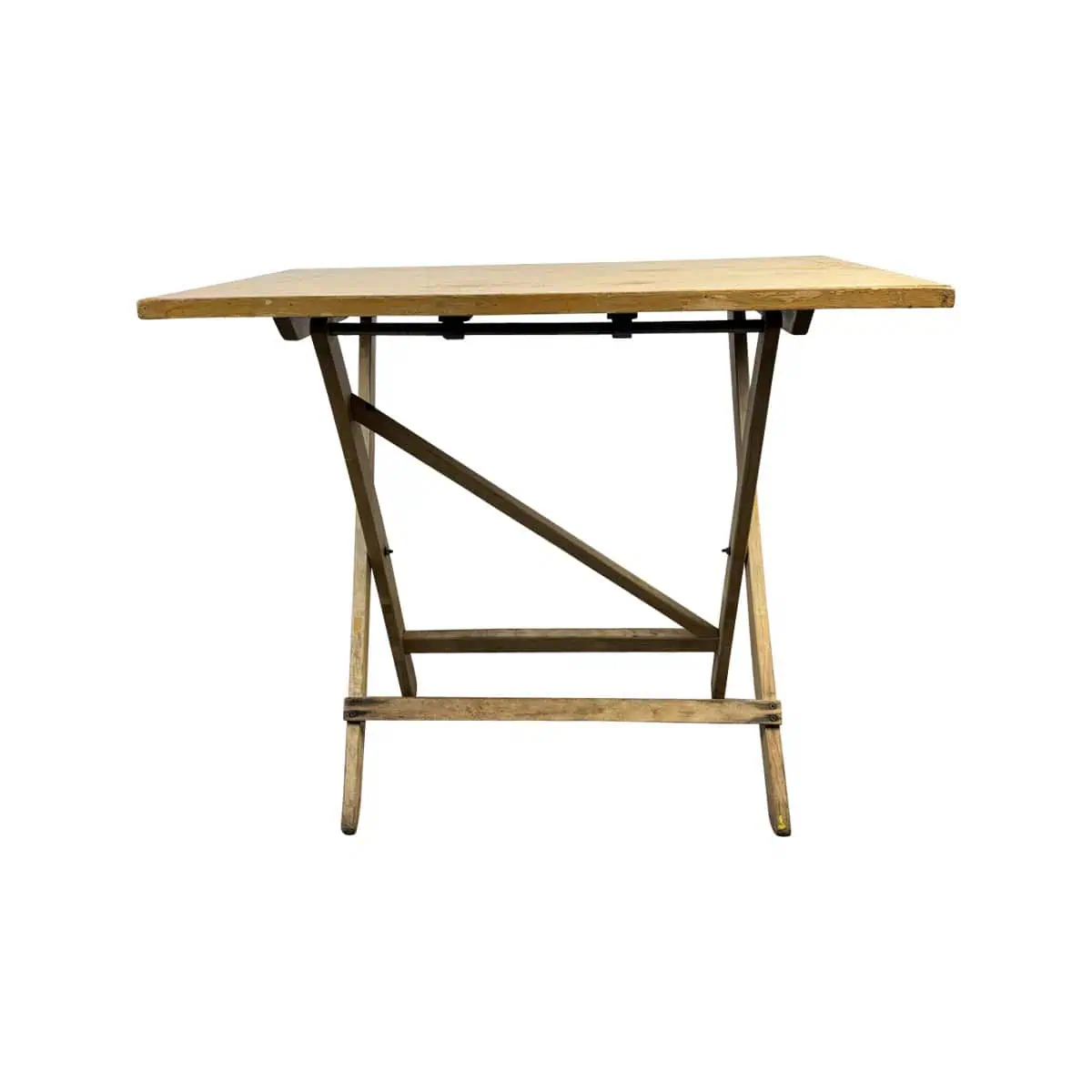 Super-Seat | Houten klaptafel Lichtbruine houten tafel met rechthoekig blad en kruisvormige poten, perfect bij cognackleurige stoelen. | Horecameubilair