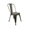 Super-Seat | Zwarte metalen tuinstoel met armleuningen, gebogen rugleuning en vier poten. | Horecameubilair