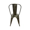 Super-Seat | De Lix (terras) stapelstoelen vintage metaalzilveren stoel Zilveren metalen stoel, gebogen vloerkleed en rechthoekige steun, industriële look. | Horecameubilair