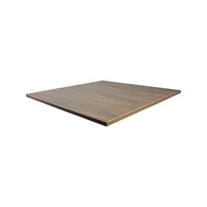 Super-Seat |Tafelblad rond 67cm bruin eiken Rond melamine tafelblad, glad oppervlak en bruin eiken look op witte achtergrond. | Horecameubilair