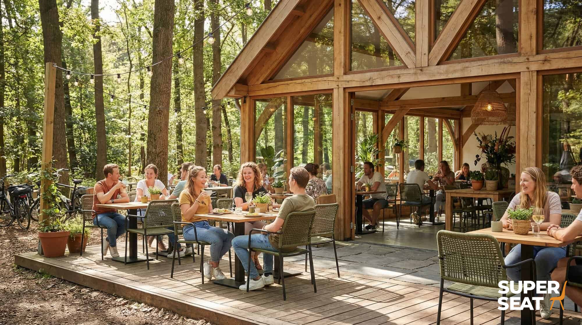 Harper horeca budget ( terras ) stapelstoelen groen met arm