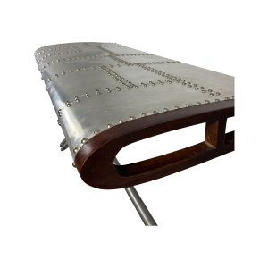 Super-Seat | The Navigator vintage bijzettafel metaal 178x75cm | Zwarte metalen tafel met vintage look, metalen accenten en industrieel karakter. | Horecameubilair