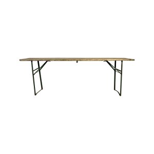 Super-Seat |Rechthoekige horeca tafel met zwart-gouden blad en zwart frame, 70cm breed, zijaanzicht. | Horecameubilair
