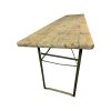 Super-Seat |Zwart en goud metalen tafel met zwart frame, blad 70 cm, gefotografeerd op wit. | Horecameubilair