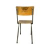 Super-Seat | Cendro vintage houten grijs metalen schoolstoelen | Grijze metalen stoel, houten zitting en rugleuning met krassen, metalen frame met roest. | Horecameubilair