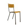 Super-Seat | Lichtbruin houten zitvlak en rugleuning, grijze metalen poten, schoolstijl. | Horecameubilair