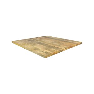 Super-Seat | Horeca tafels mango houten blad met zwart onderstel 120x70cm | Vierkante tafel, mango hout naturel met houtnerf, zwart metalen lijst. | Horecameubilair