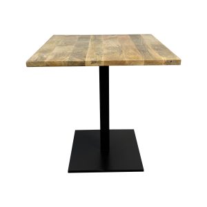 Super-Seat | Horeca tafels mango houten blad met zwart onderstel 120x70cm Vierkant, mangohouten blad, naturel. Zwart metalen onderstel, robuuste uitstraling. | Horecameubilair