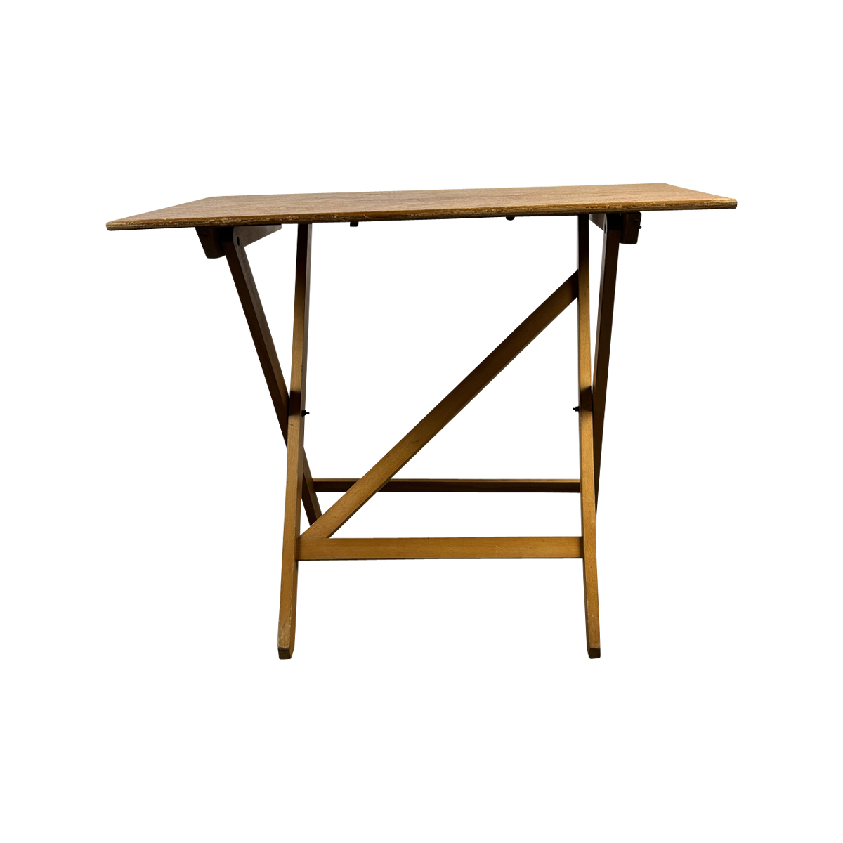 Super-Seat | The Vintage houten bistro (terras) klaptafel Roos 90x60cm | Lichtbruine houten klaptafel met rechthoekig blad en kruispoten. | Horecameubilair