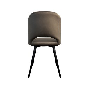 Super-Seat | Maison design stoelen velours Mokka | Fluweel mokka stoel, afgeronde deken en zitting, zwarte metalen poten, moderne uitstraling. | Horecameubilair