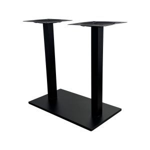 Super-Seat | Maison design stoelen velours Mokka Zwart metalen dubbele tafelpoot met vierkante platen, rechthoekige steunen, platte voet. | Horecameubilair