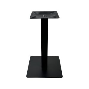 Super-Seat |Zwart gietijzer, vierkante voet en montageplaat, modern op witte achtergrond. | Horecameubilair