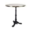 Super-Seat | Horeca tafels zwart goud blad met zwart onderstel 70 cm | Ronde tafel, goud blad, zwart onderstel, drie sierlijke, metalen poten. | Horecameubilair