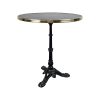 Super-Seat | Ronde tafel zwart blad met gouden rand, zwart onderstel, metaal, 3 poten. | Horecameubilair