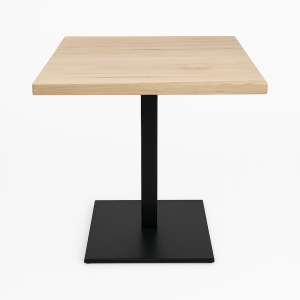Horeca tafels massief eikenblad met zwart onderstel 70x70cm