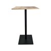Super-Seat |Horeca statafels eiken melamine met zwart onderstel 67x67cm Vierkante tafel, eiken melamine blad, zwart metalen voet, witte achtergrond. | Horecameubilair