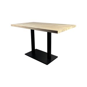 Super-Seat | Houten bank met licht blad, metalen poten, lengte 180cm. | Horecameubilair