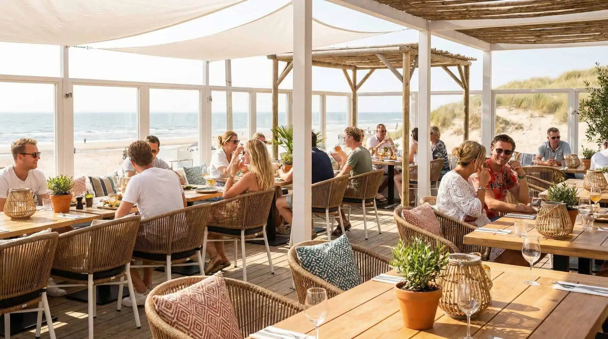 Ibiza wit ( terras ) stapelstoelen met kussen