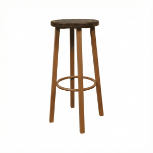 Industriële bistro barkrukken bruin / Okergeel