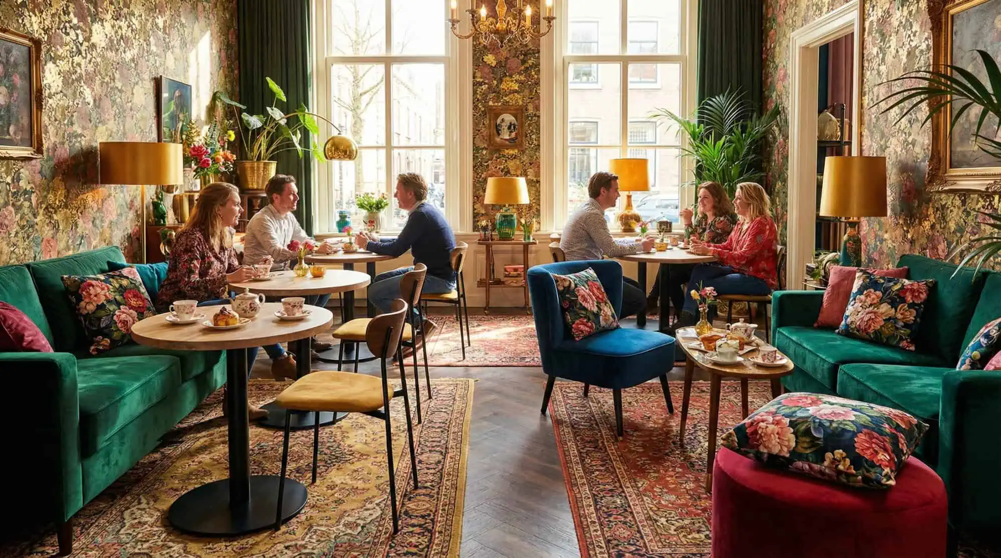 Must Scandinavische design stoelen hout velours oker