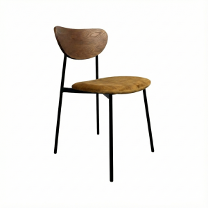 Must Scandinavische design stoelen hout velours oker