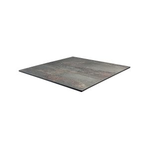 Super-Seat | HPL horeca tafelblad grijs brons | Vierkant tafelblad 69x69 cm, kleur donkergrijs-brons met roestaccenten, HPL materiaal. | Horecameubilair