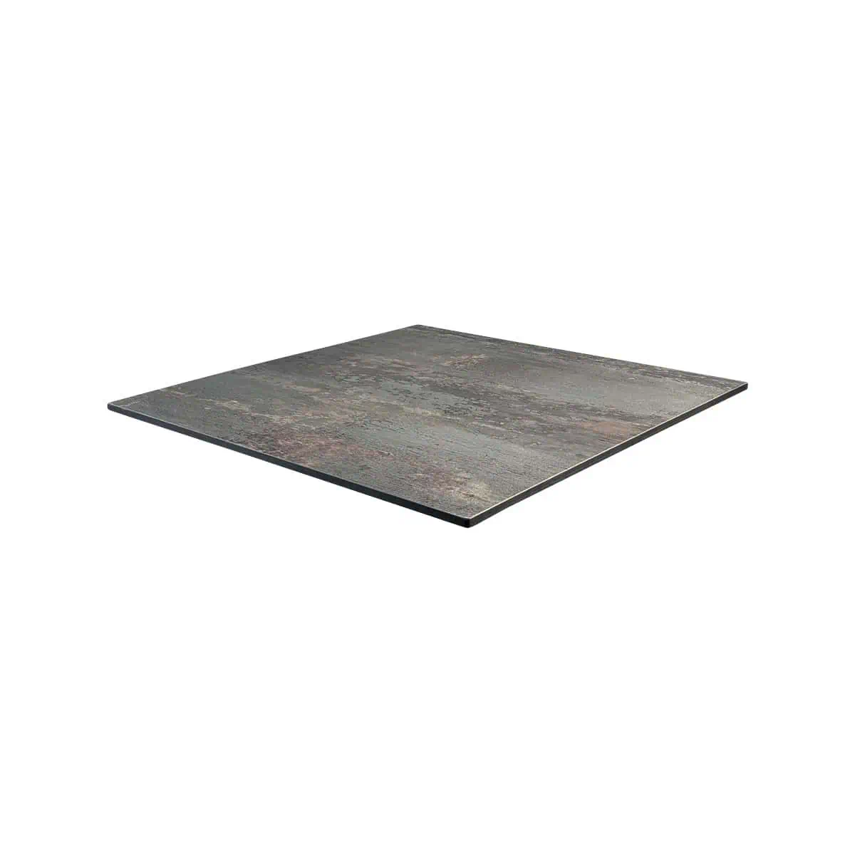 Super-Seat | HPL horeca tafelblad grijs brons | Vierkant tafelblad 69x69 cm, kleur donkergrijs-brons met roestaccenten, HPL materiaal. | Horecameubilair